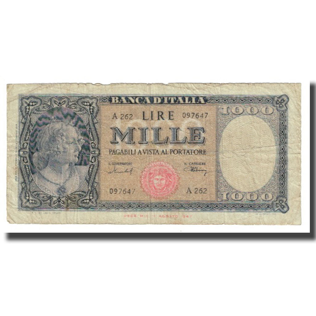 Banconote, Italia, 1000 Lire, 1893, 1893-08-10, KM:83, MB