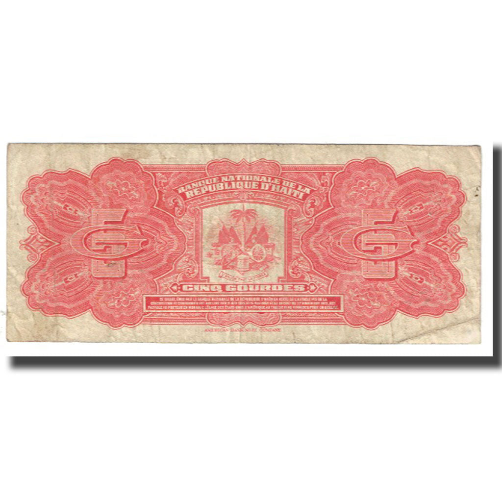 Banknote, Haiti, 5 Gourdes, 1979, 1979, KM:232, VF(20-25)