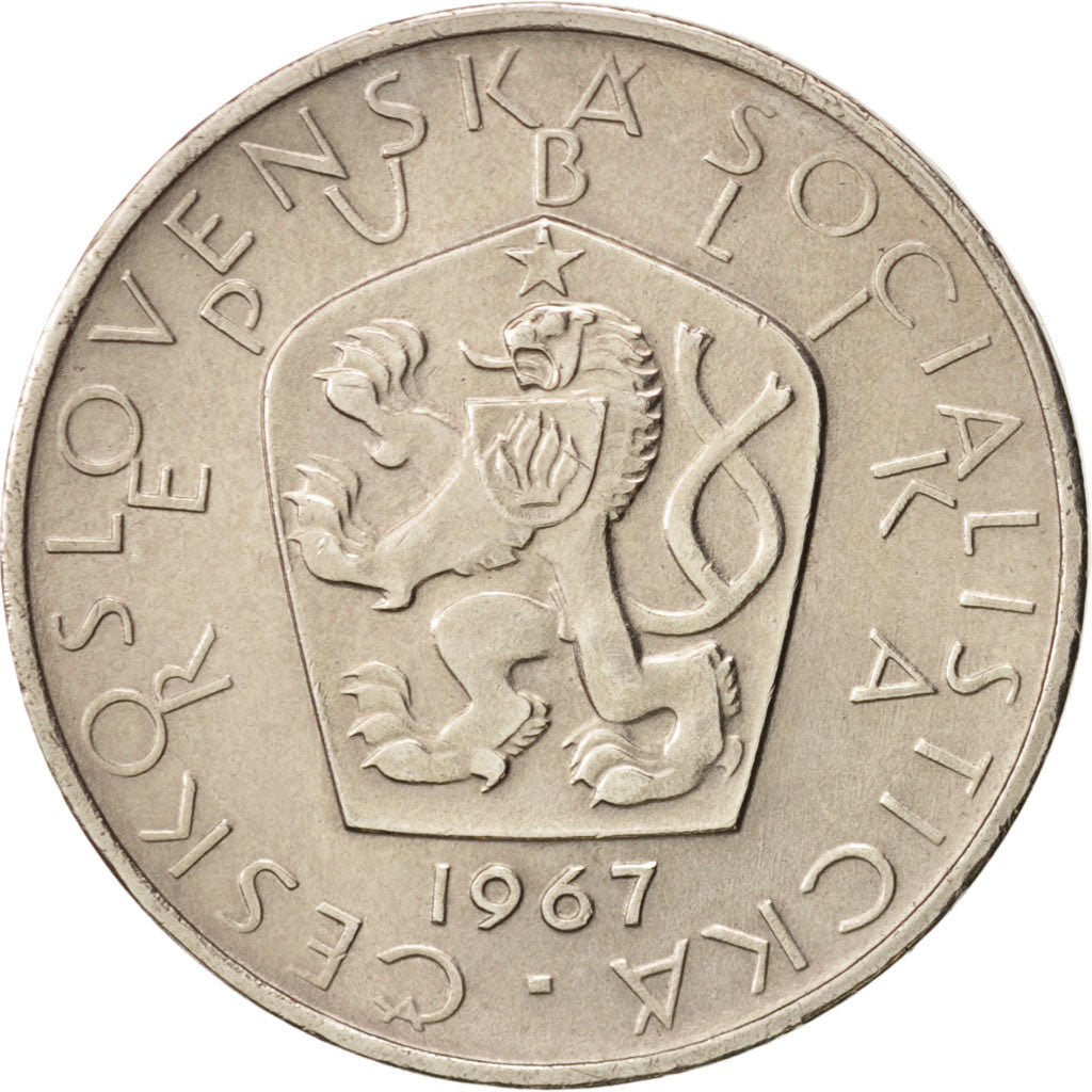 Czechoslovakia, 5 Korun, 1967, AU(55-58), Copper-nickel, KM:60