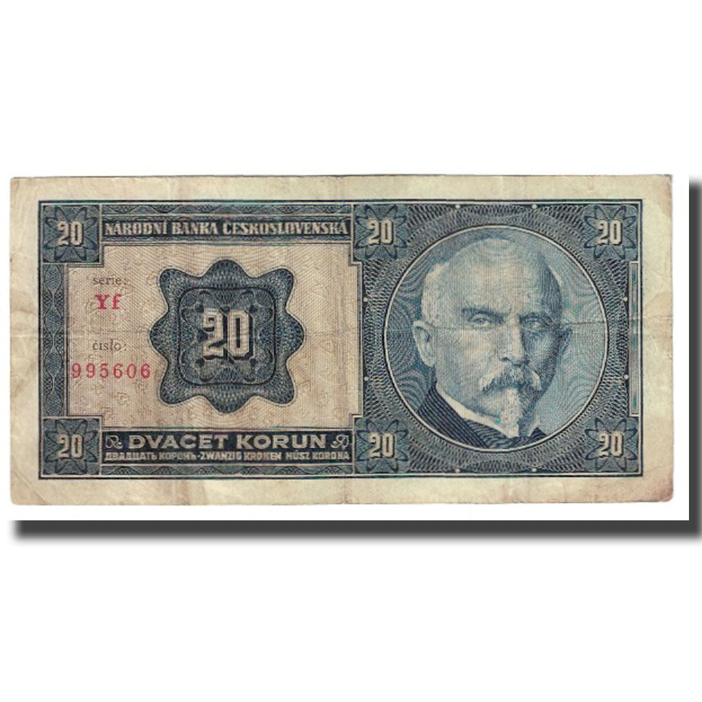 Banknote, Czechoslovakia, 20 Korun, 1926, 1926-10-01, KM:21a, VF(20-25)