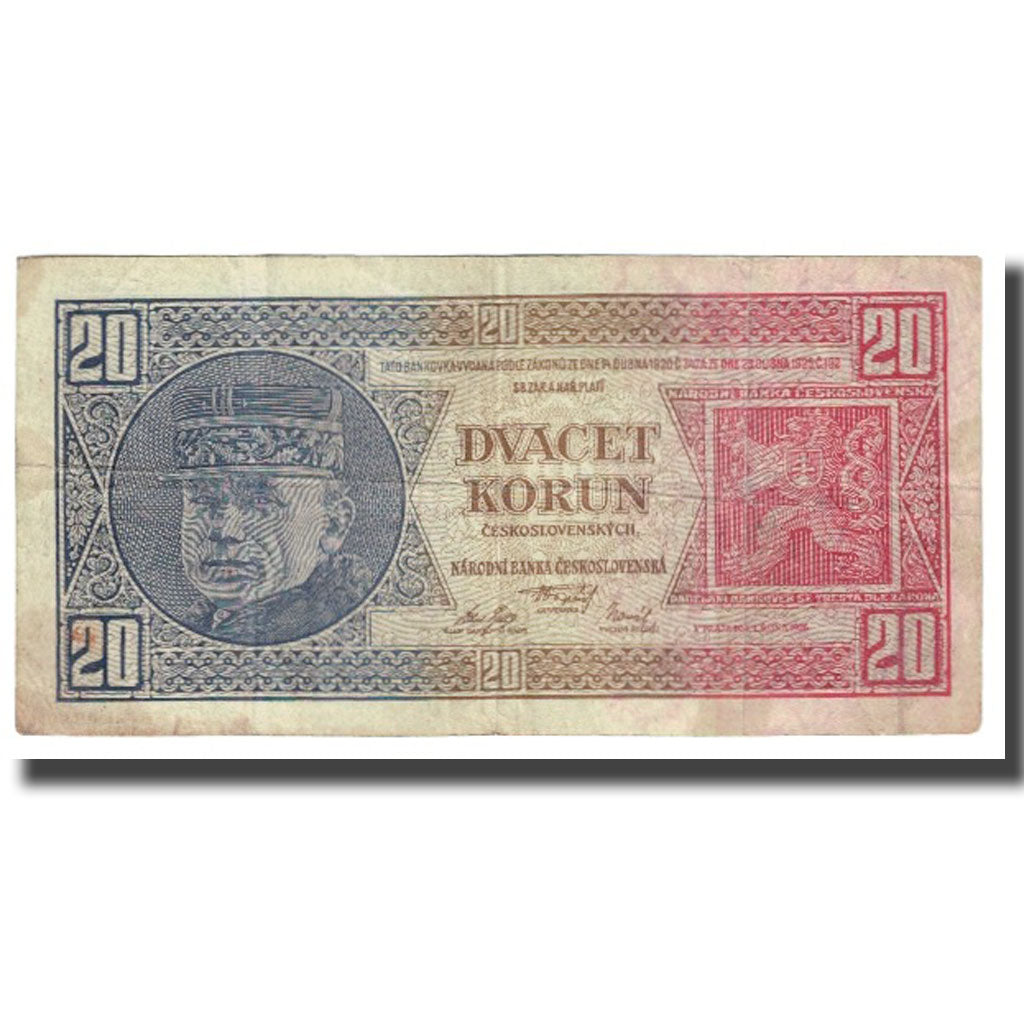 Banknote, Czechoslovakia, 20 Korun, 1926, 1926-10-01, KM:21a, VF(20-25)