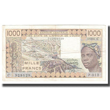Banknote, West African States, 1000 Francs, 1986, KM:807Tg, EF(40-45)