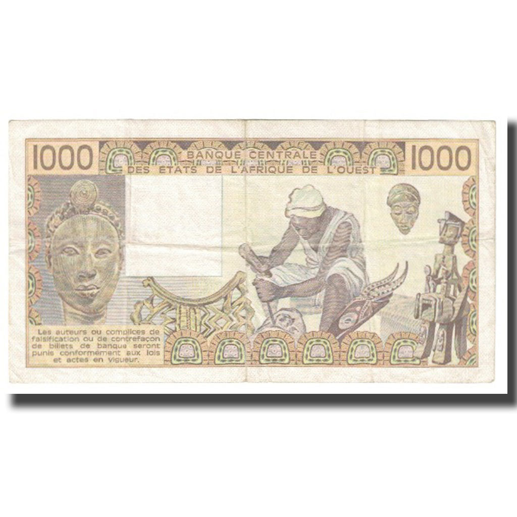 Banknote, West African States, 1000 Francs, 1986, KM:807Tg, EF(40-45)