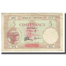 Nota, Novas Hébridas, 5 Francs, KM:4b, EF(40-45)
