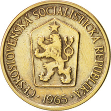 Czechoslovakia, Koruna, 1965, VF(30-35), Aluminum-Bronze, KM:50