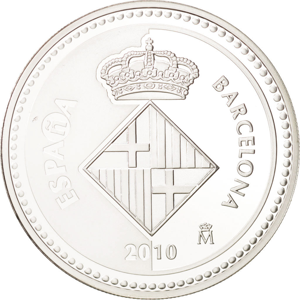 Spain, 5 Euro Barcelona, 2010, MS(65-70), Silver, KM:1159