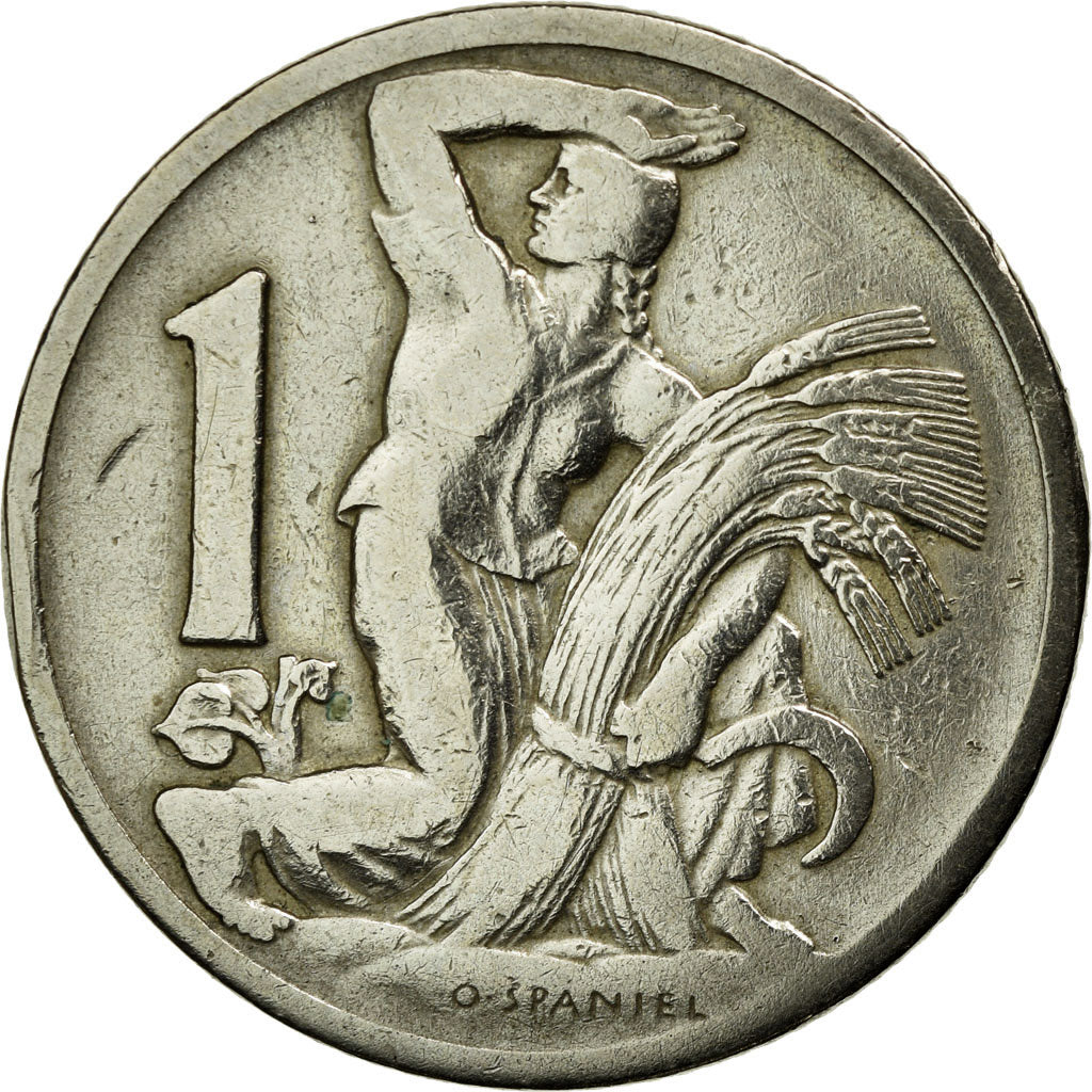 Coin, Czechoslovakia, Koruna, 1924, EF(40-45), Copper-nickel, KM:4