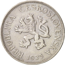 Czechoslovakia, 5 Korun, 1925, EF(40-45), Copper-nickel, KM:10