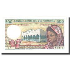 Banknote, Comoros, 500 Francs, KM:10b, UNC(65-70)