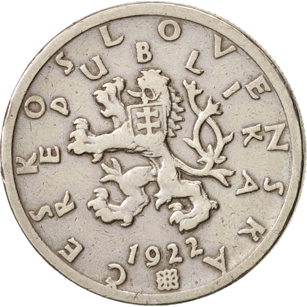 Coin, Czechoslovakia, 50 Haleru, 1922, EF(40-45), Copper-nickel, KM:2