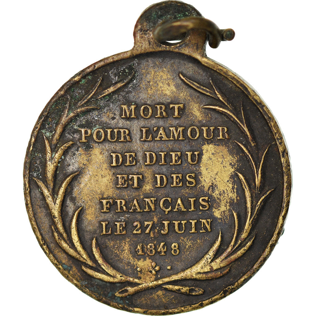 Francja, Medal, Mort de Monseigneur Affre, Archevêque de Paris, 1848