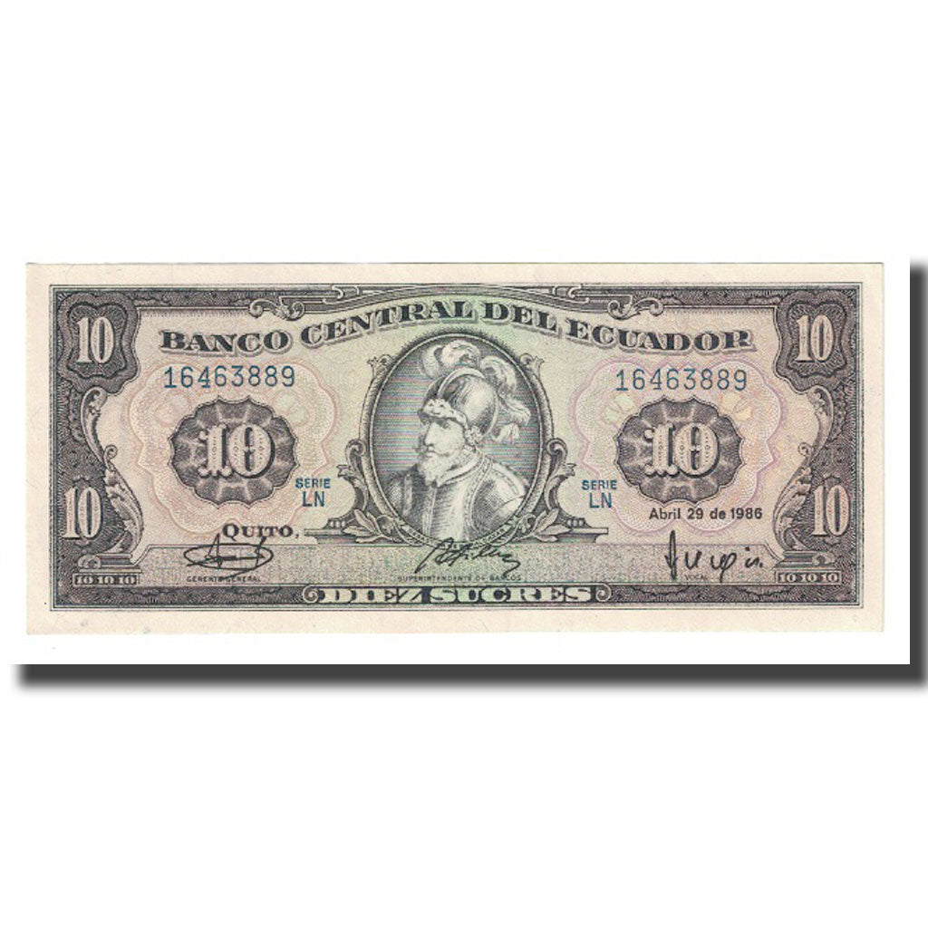 Banknote, Ecuador, 10 Sucres, 1986, 1986-04-29, KM:114a, UNC(63)