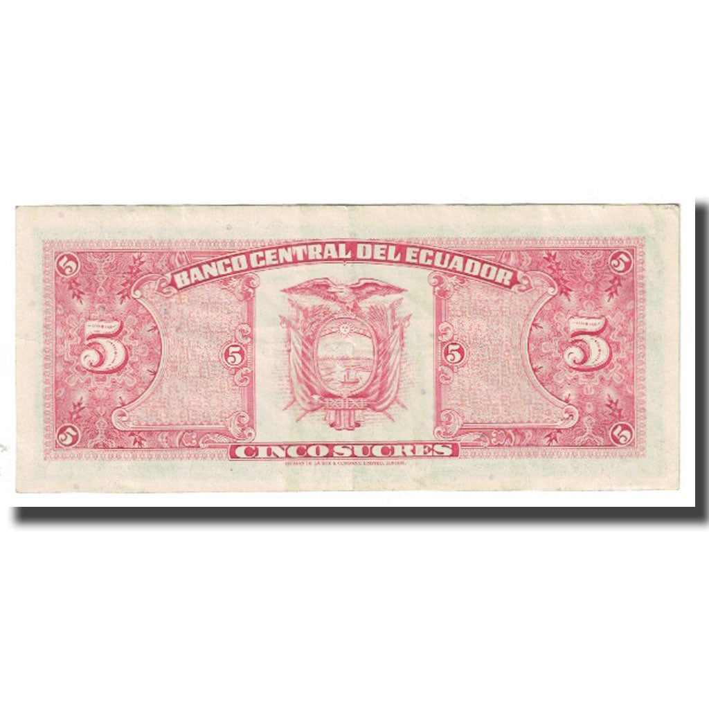 Banknote, Ecuador, 5 Sucres, 1980, 1980-05-24, KM:108a, EF(40-45)