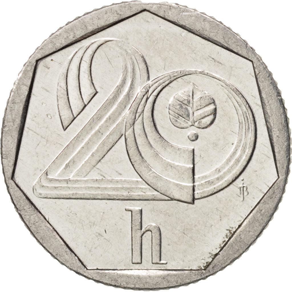 Czech Republic, 20 Haleru, 1993, AU(55-58), Aluminum, KM:2.1