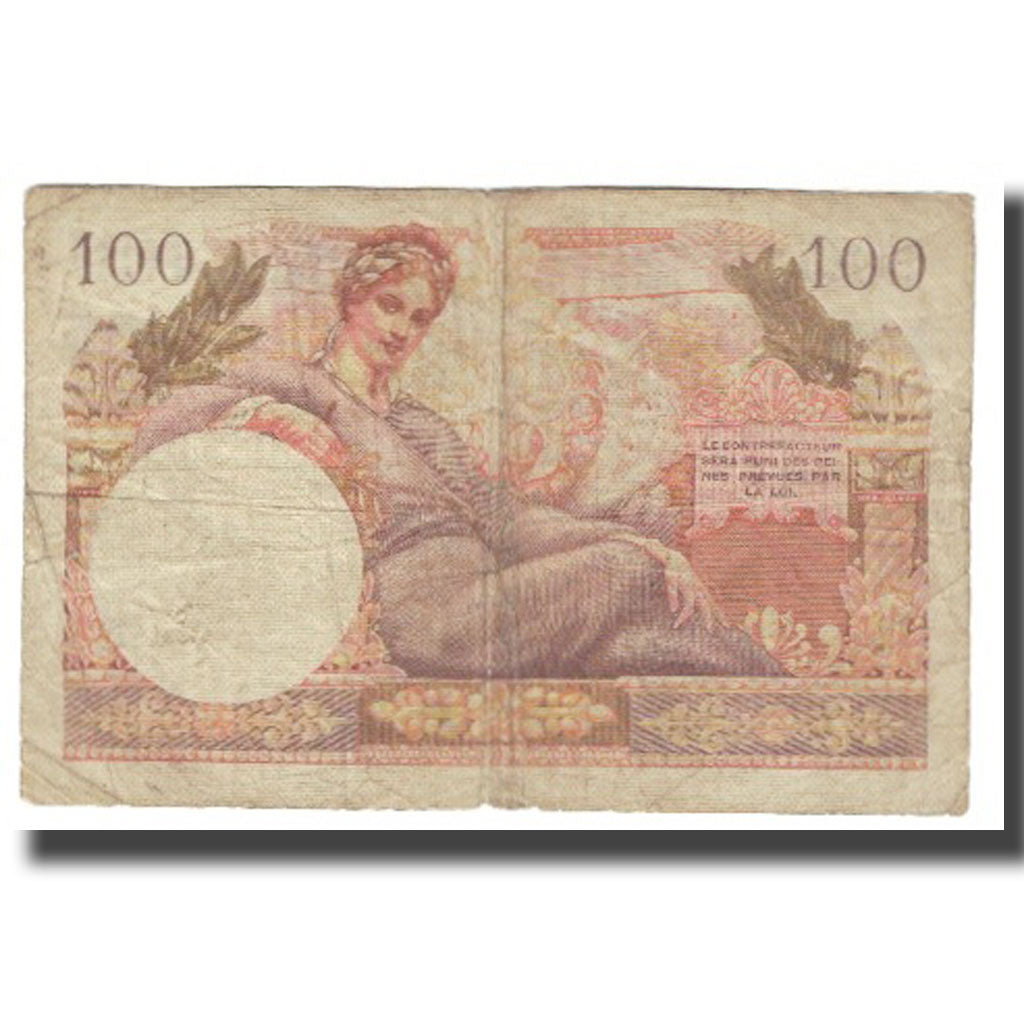 France, 100 Francs, 1947 French Treasury, VF(20-25), Fayette:VF32.1, KM:M9
