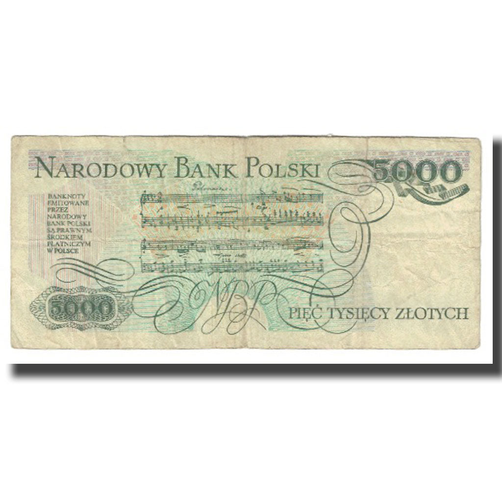 Banknote, Poland, 5000 Zlotych, 1982, 1988-12-01, KM:150a, VF(20-25)