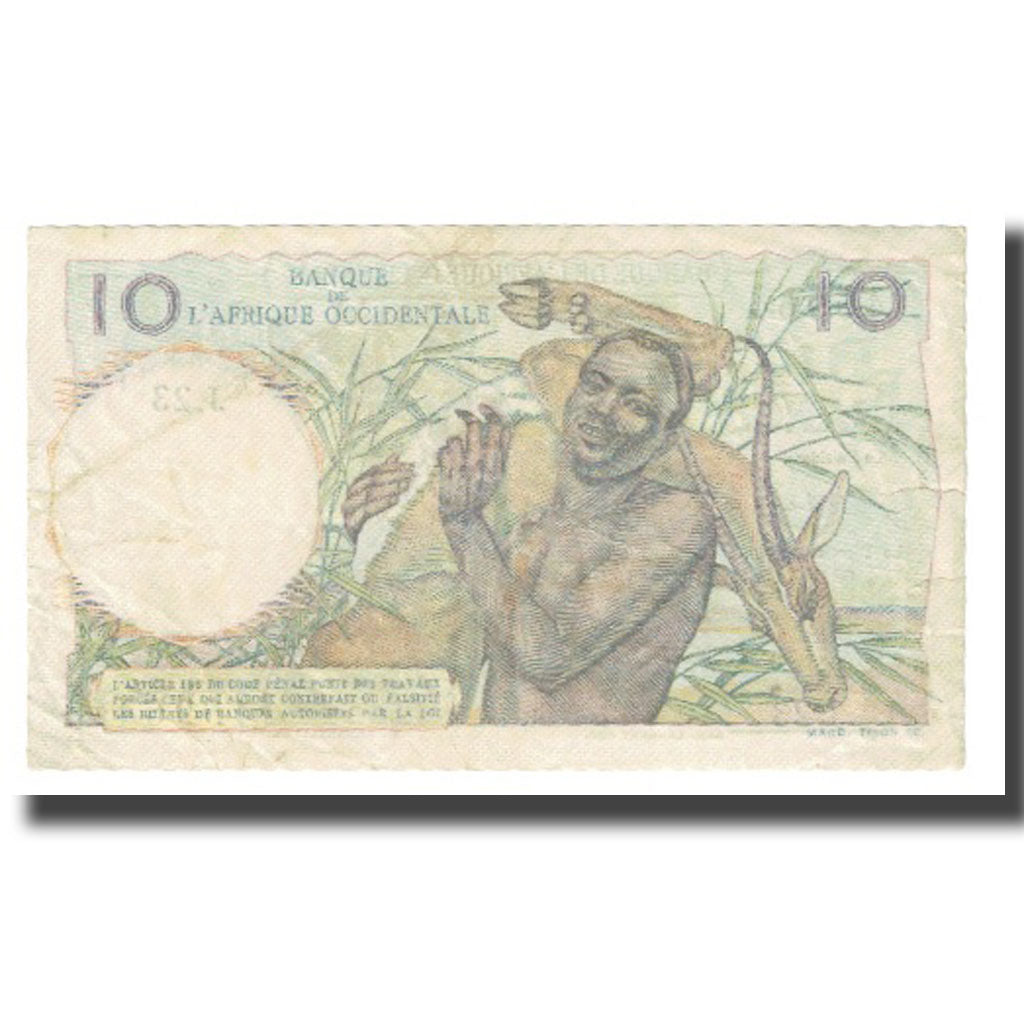 Biljet, Frans West Afrika, 10 Francs, 1947, 1947-09-10, KM:37, TB
