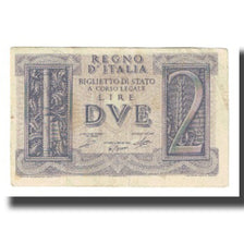 Banknote, Italy, 2 Lire, KM:27, EF(40-45)