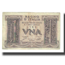 Biljet, Italië, 1 Lira, KM:26, TTB