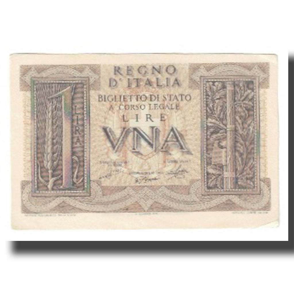 Biljet, Italië, 1 Lira, KM:26, TTB
