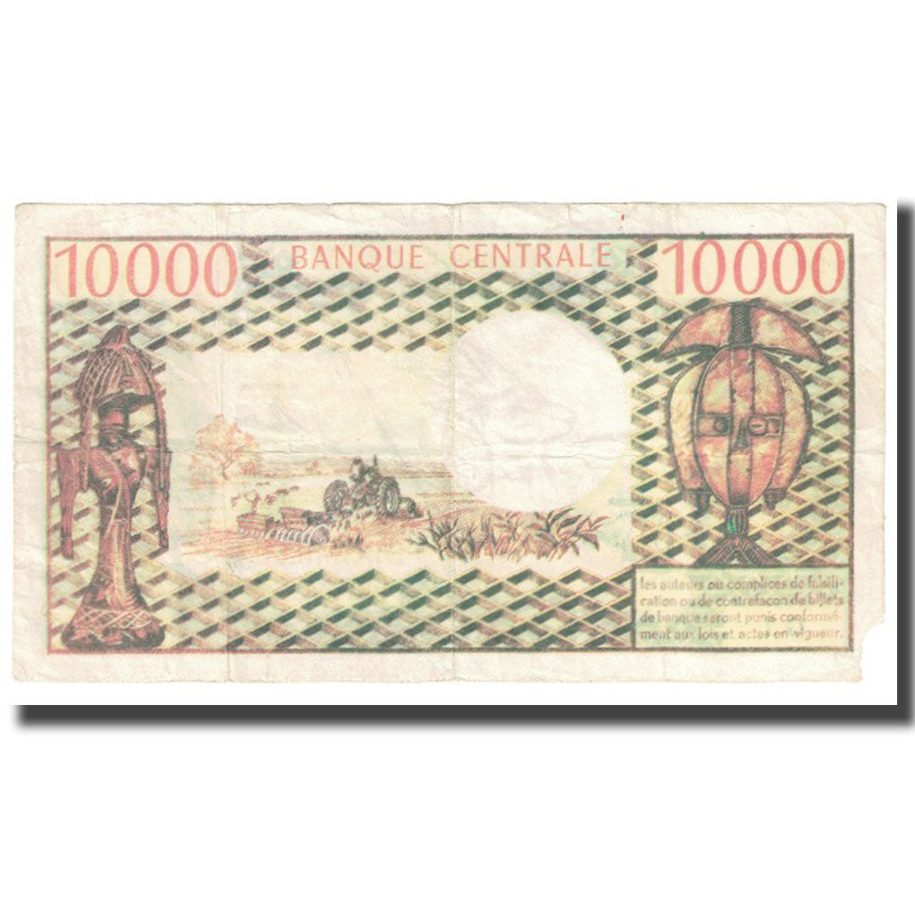 Banknot, Gabon, 10,000 Francs, KM:5a, EF(40-45)