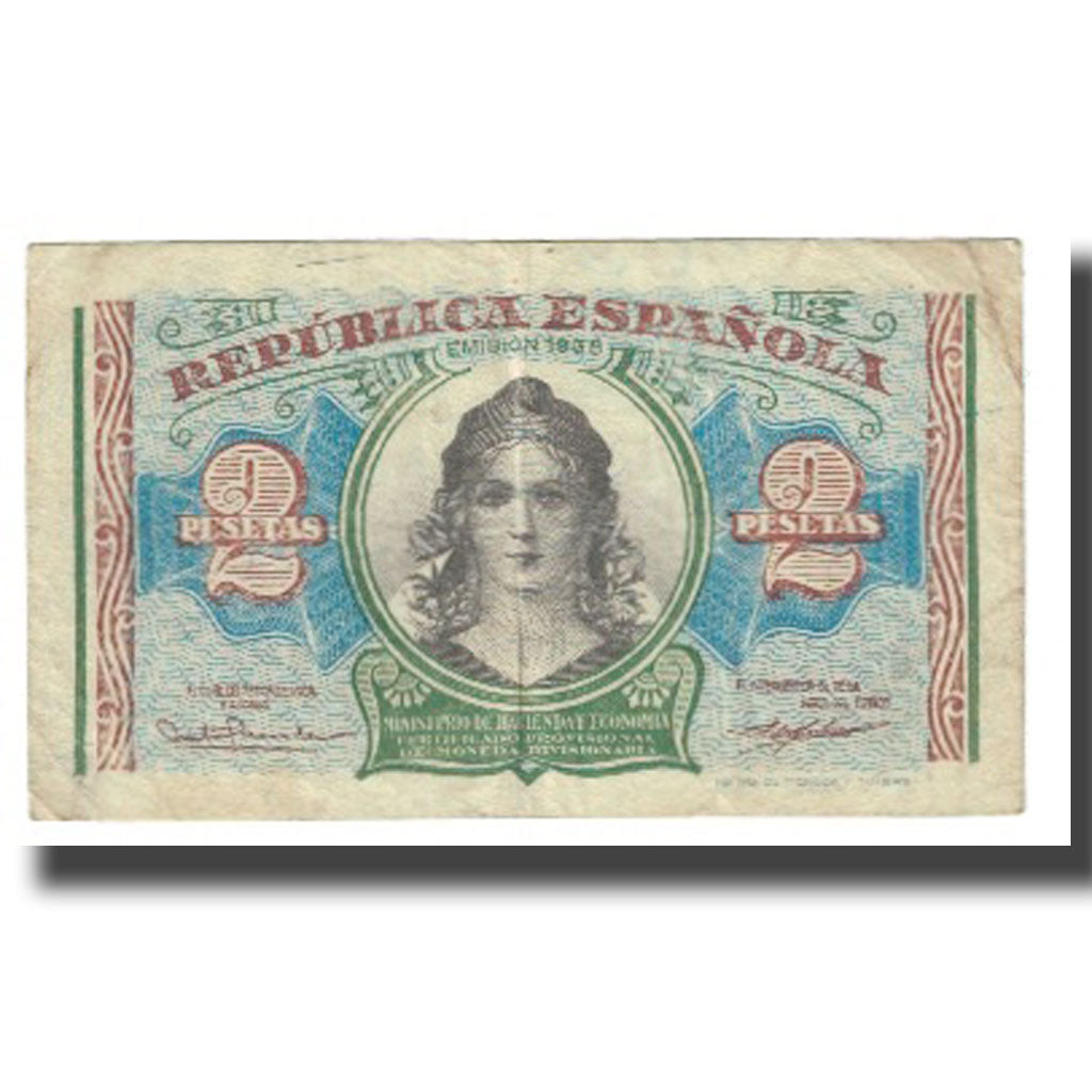 Banknote, Spain, 2 Pesetas, 1938, KM:95, VF(20-25)