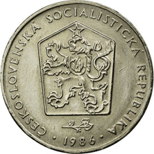 Coin, Czechoslovakia, 2 Koruny, 1986, AU(55-58), Copper-nickel, KM:75