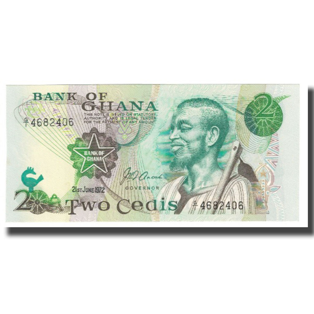 Banknote, Ghana, 2 Cedis, 1972, 1972-06-02, KM:14c, UNC(65-70)