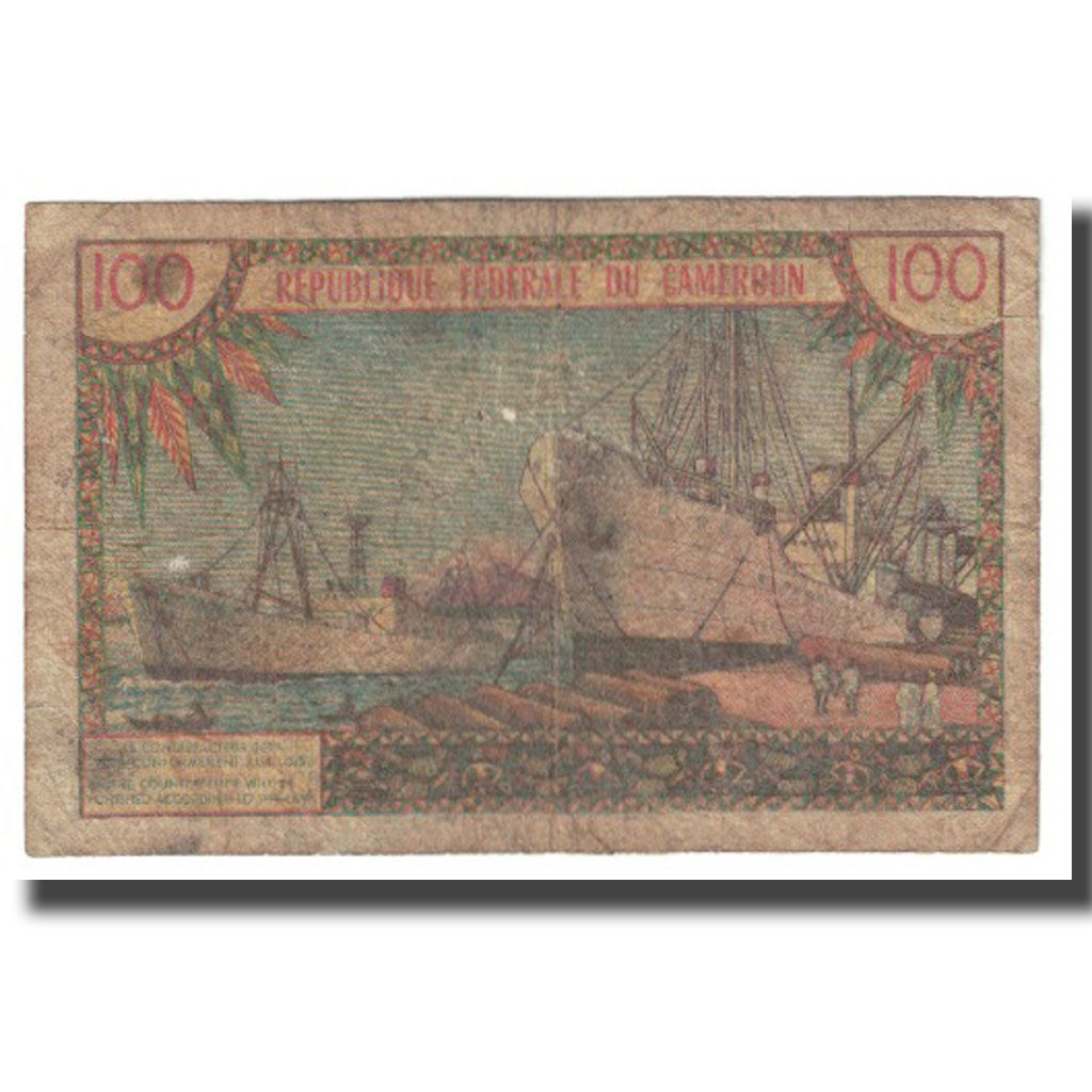 Banknote, Cameroon, 100 Francs, 1962, KM:10a, F(12-15)