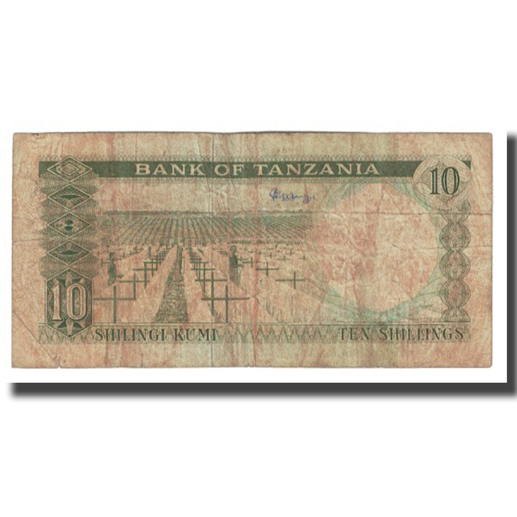 Banknot, Tanzania, 10 Shillings, KM:2a, VF(20-25)