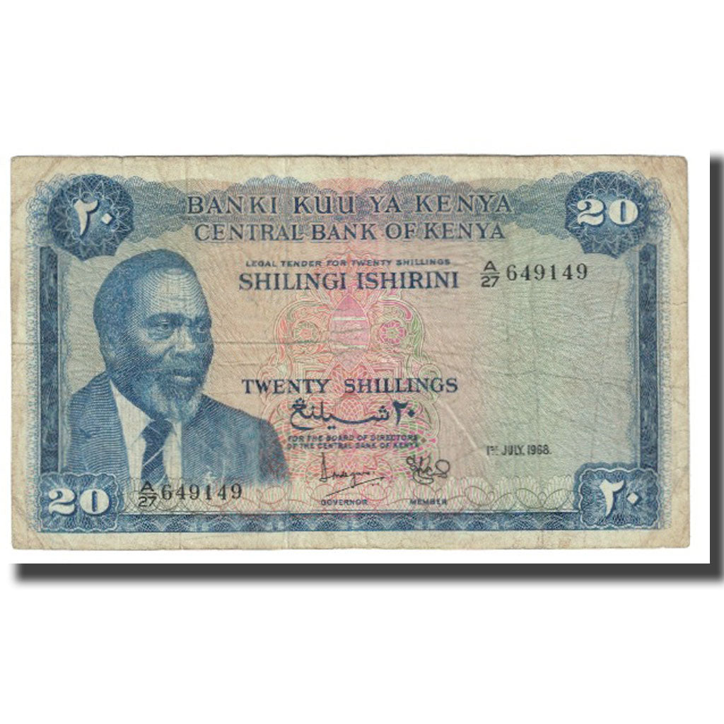 Banknote, Kenya, 20 Shillings, 1968, 1968-07-01, KM:3c, VF(20-25)