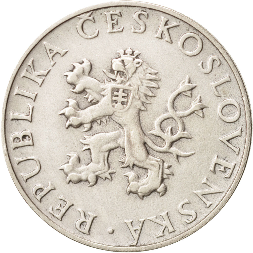 Czechoslovakia, 10 Korun, 1955, EF(40-45), Silver, KM:42