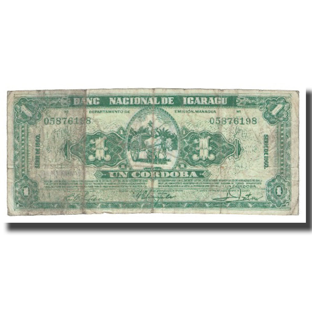 Banknote, Nicaragua, 1 Cordoba, 1960, VF(20-25)