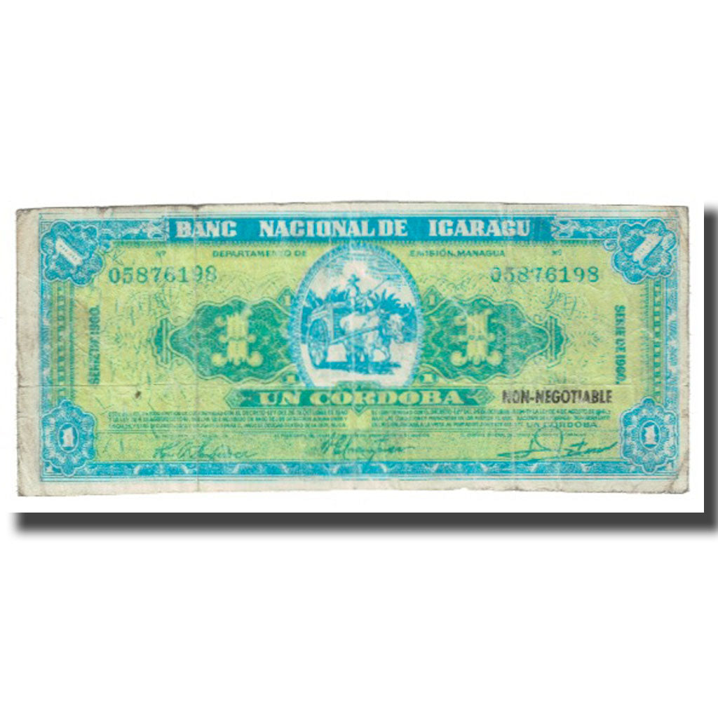 Banknote, Nicaragua, 1 Cordoba, 1960, VF(20-25)