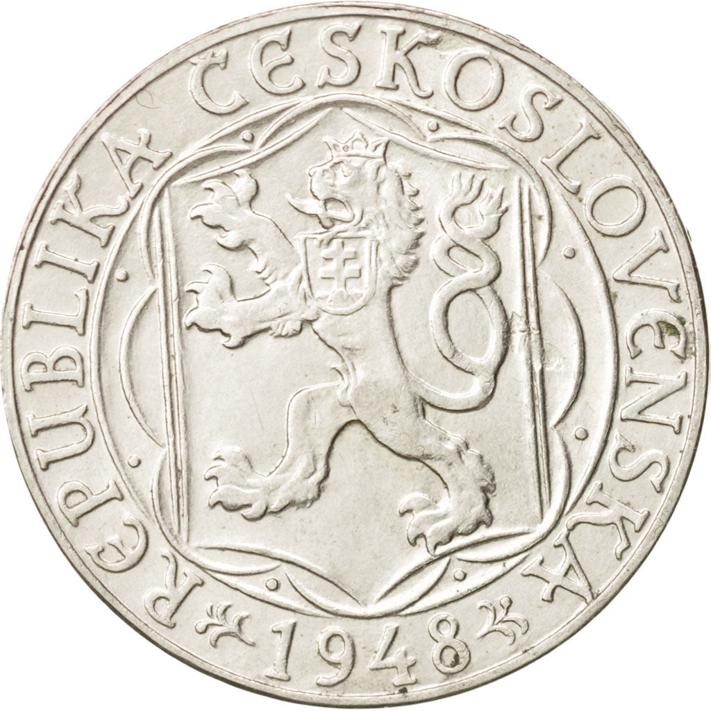 Cecoslovacchia, 100 Korun, 1948, SPL-, Argento, KM:26