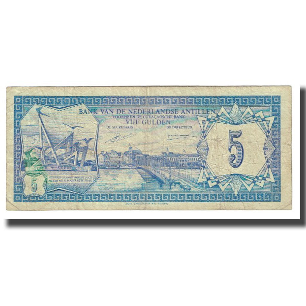 Banknote, Netherlands Antilles, 5 Gulden, 1980, KM:8b, VF(20-25)