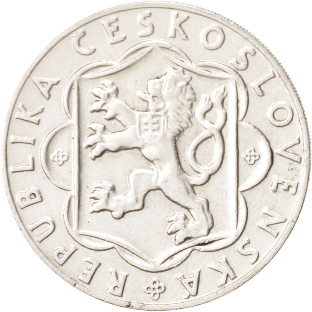 Czechoslovakia, 10 Korun, 1954, AU(50-53), Silver, KM:40