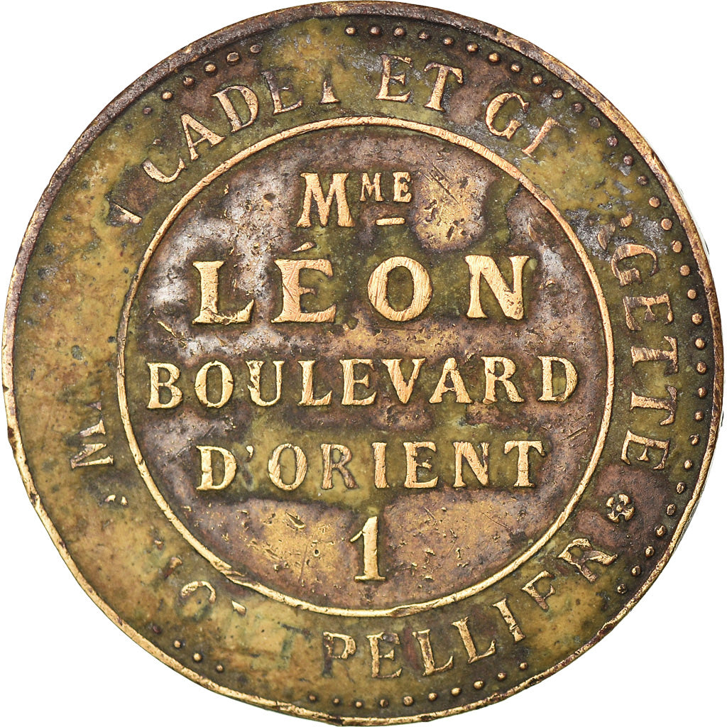 France, Medal, Mme Léon, Boulevard d'Orient, Montpellier, VF(20-25), Copper
