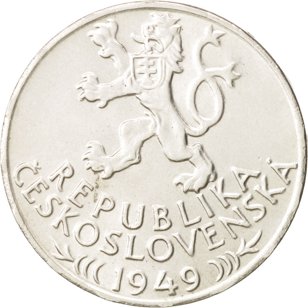 Czechoslovakia, 100 Korun, 1949, AU(55-58), Silver, KM:29