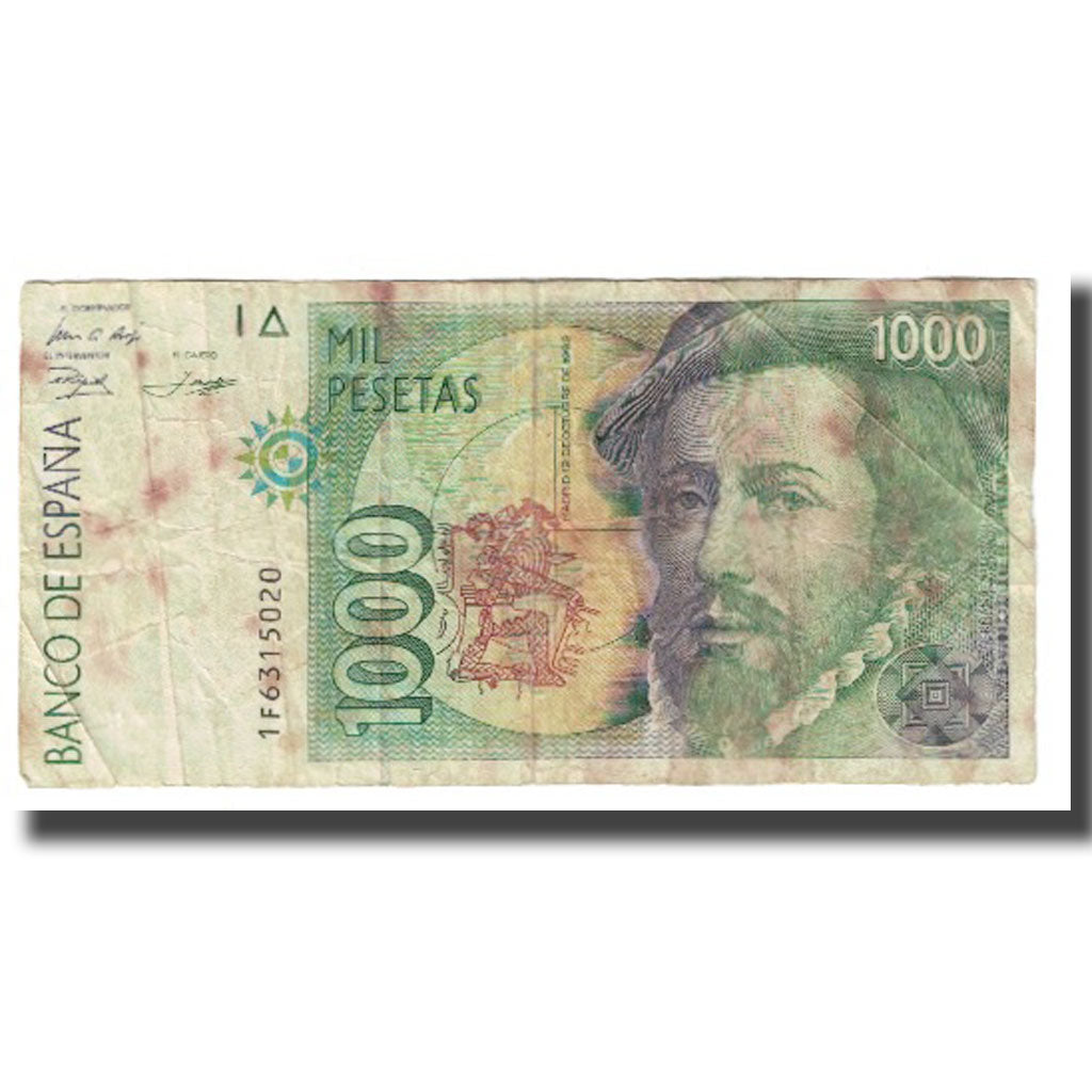 Nota, Espanha, 1000 Pesetas, KM:163, VF(20-25)