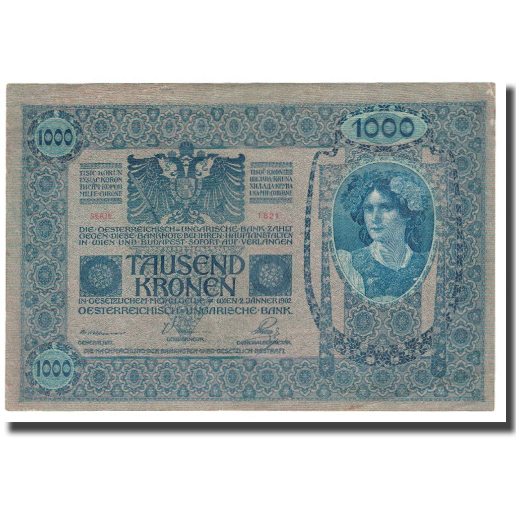 Banknote, Austria, 1000 Kronen, 1902, 1902-01-02, KM:59, AU(55-58)