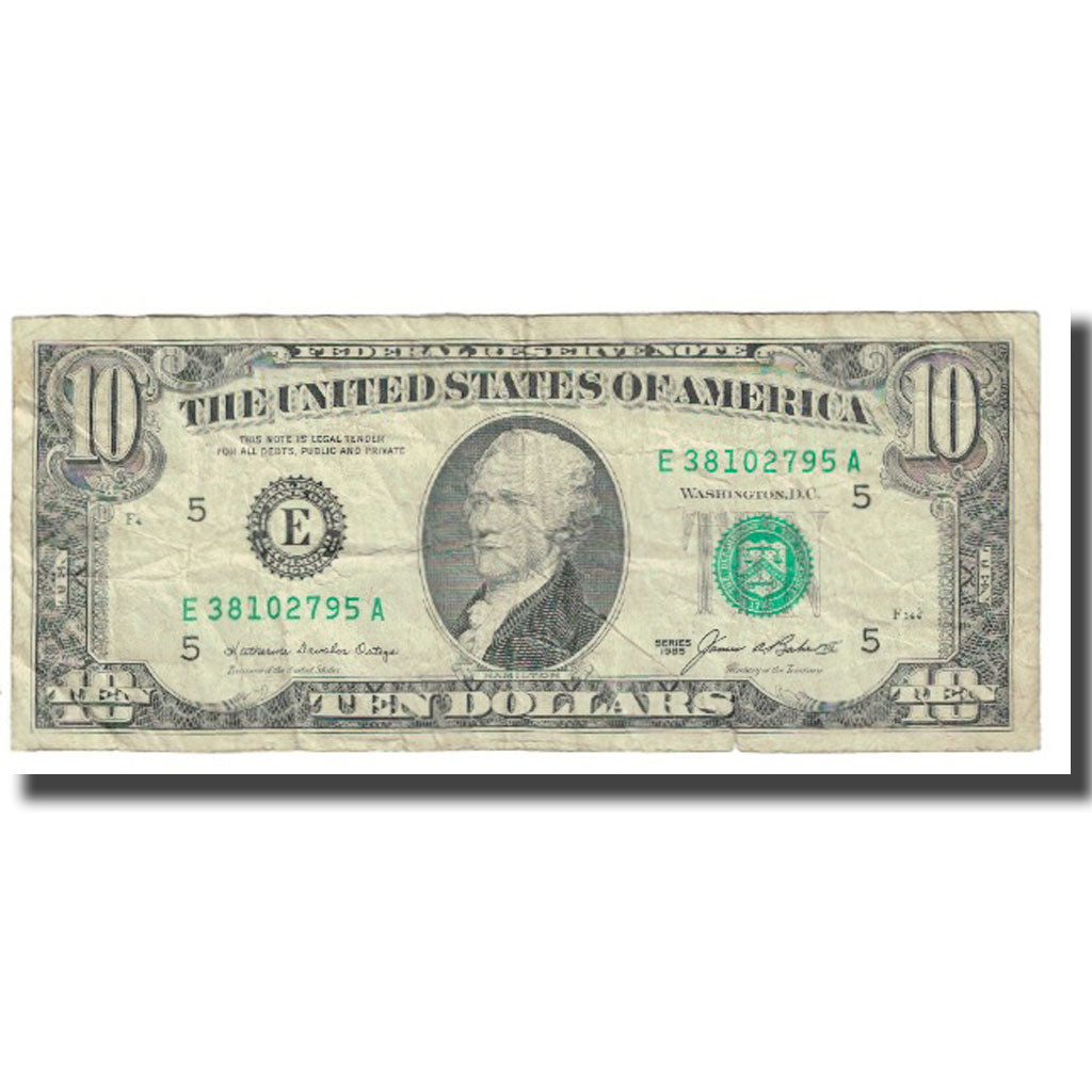 Billet, États-Unis, Ten Dollars, 1985, TB