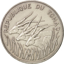Chad, 100 Francs, 1975, AU(55-58), Nickel, KM:3