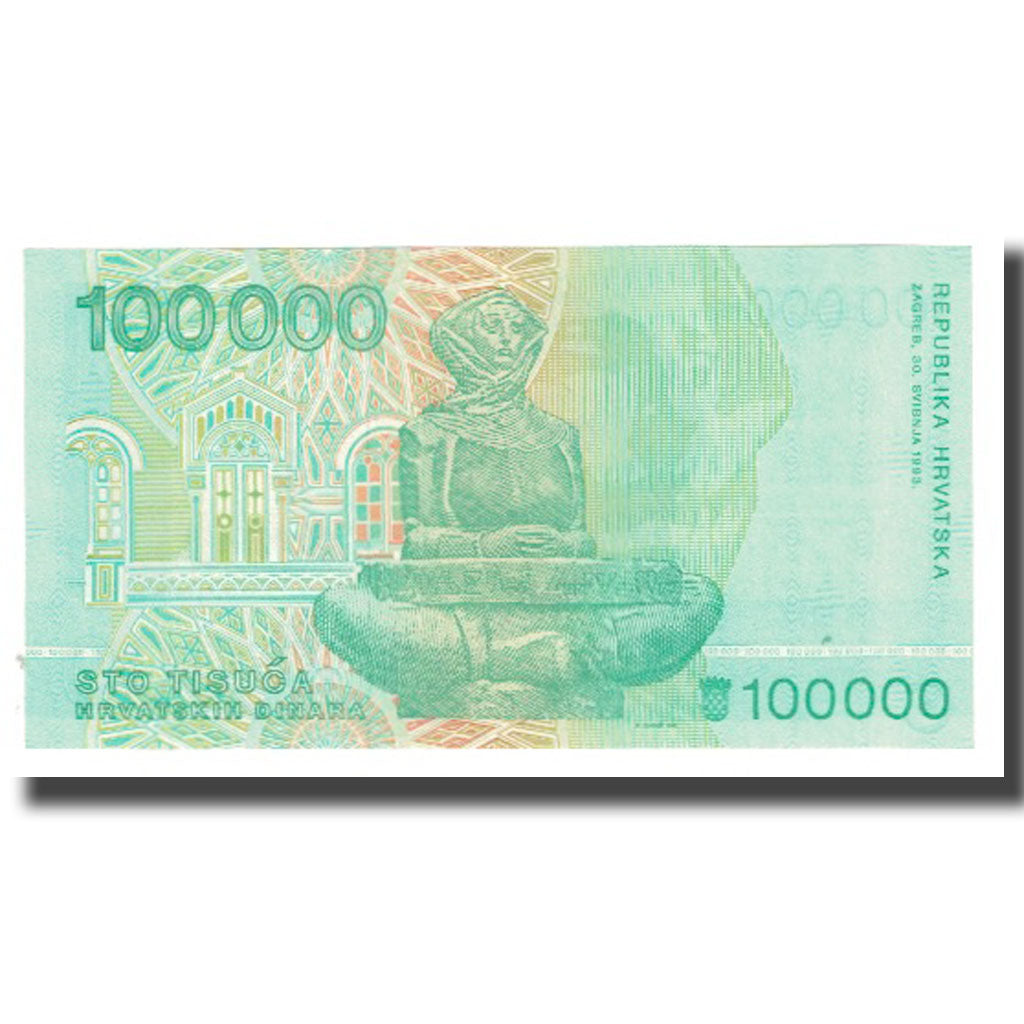 Banknote, Croatia, 100,000 Dinara, 1991-1993, 1993-05-30, KM:27A, UNC(63)