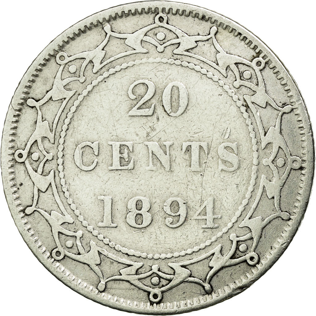 Coin, NEWFOUNDLAND, 20 Cents, 1894, VF(30-35), Silver, KM:4