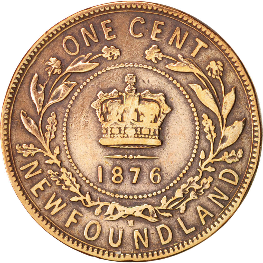 NEWFOUNDLAND, Large Cent, 1876, VF(20-25), Bronze, KM:1