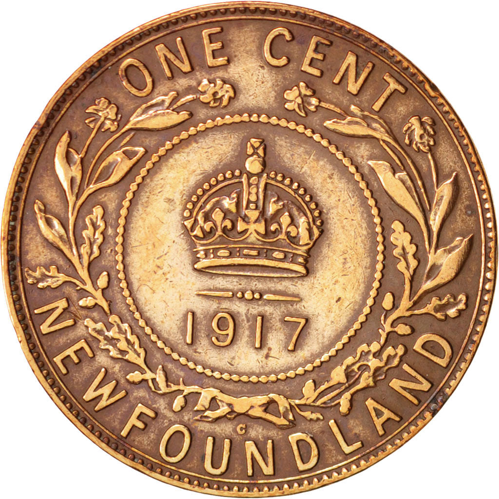 NEWFOUNDLAND, Large Cent, 1917, VF(30-35), Bronze, KM:16