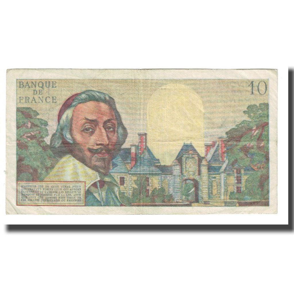 France, 10 Nouveaux Francs, Richelieu, 1961, P. Rousseau and R. Favre-Gilly