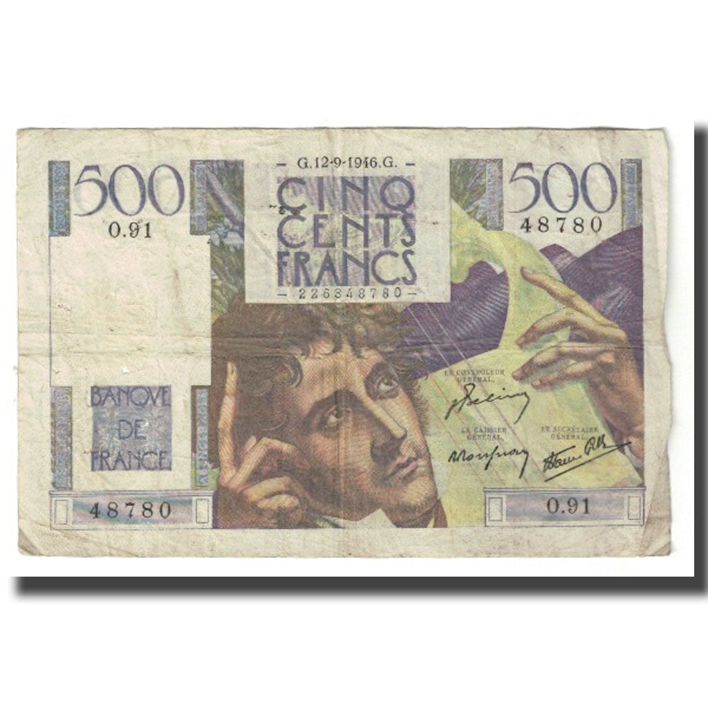 France, 500 Francs, Chateaubriand, 1946, BELIN ROUSSEAU GARGAM, 1946-09-12, TB
