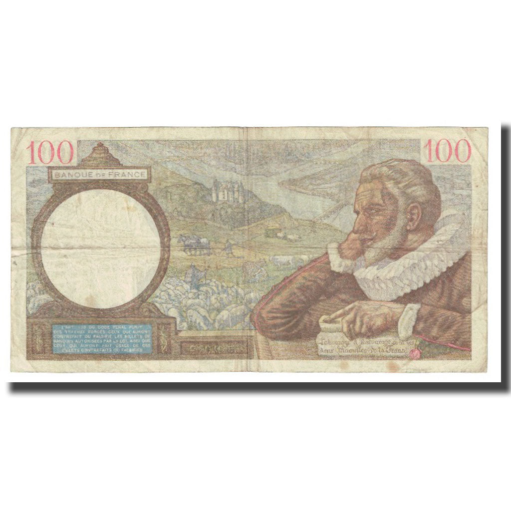 Francia, 100 Francs, Sully, 1939, P. Rousseau and R. Favre-Gilly, 1939-09-28